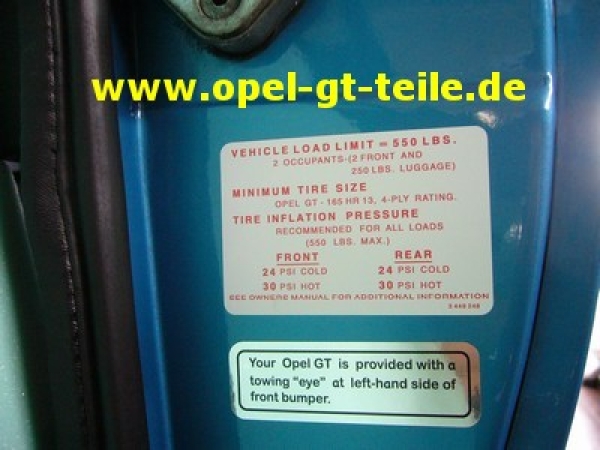 Aufkleberset Opel GT