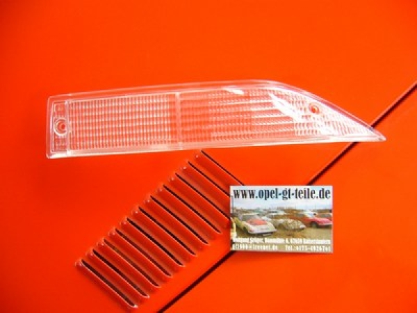 Right front indicator lens, clear, new